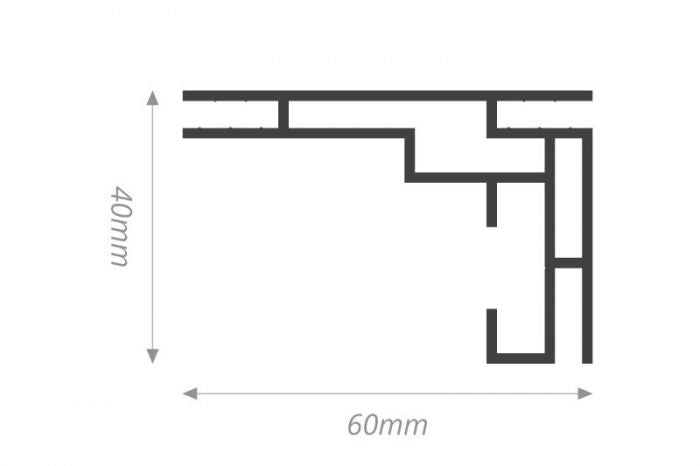 ProLight60 LED Spannrahmen Profil Abmessungen