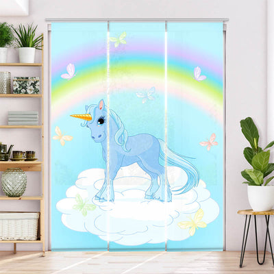 Schiebegardine Motiv Einhorn auf der Wolke