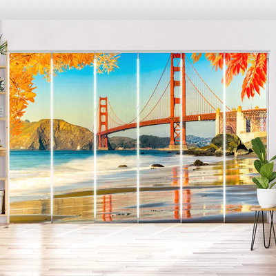 Schiebegardine Motiv  Herbstbreucke