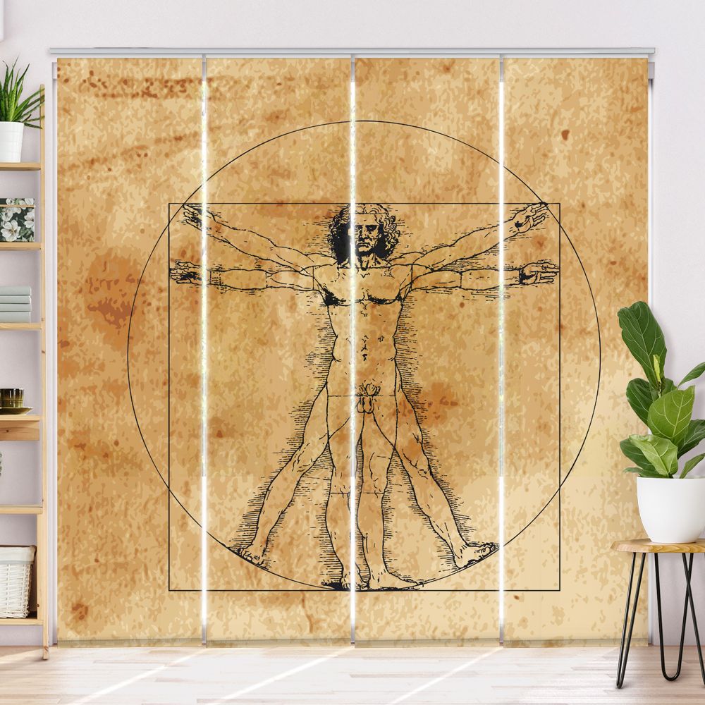 Schiebegardine Motiv "Vintage Vitruvian Man"