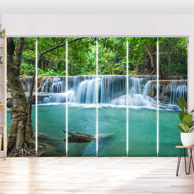 Schiebegardine Motiv Wasserfall im Wald