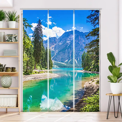 Schiebegardine Motiv Pragser Wildsee