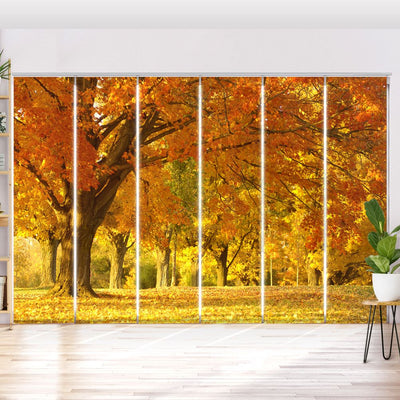 Schiebegardine Motiv Allee im Herbst