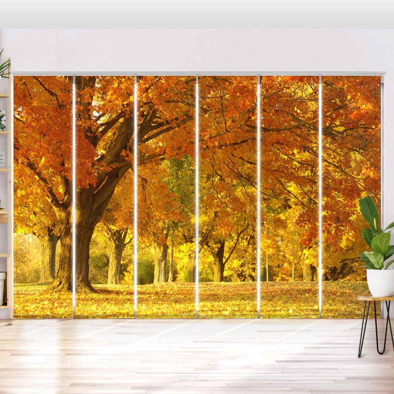 Schiebegardine Motiv Allee im Herbst