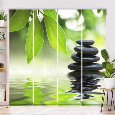 Schiebegardine Motiv Schwarze Steine