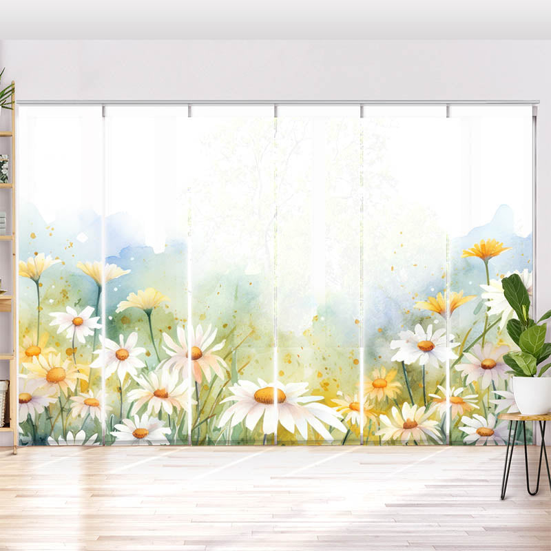 Schiebegardine Motiv Gaensebluemchen Aquarell