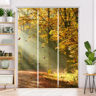 Schiebegardine Motiv  Herbstwald