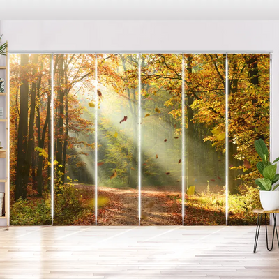 Schiebegardine Motiv  Herbstwald