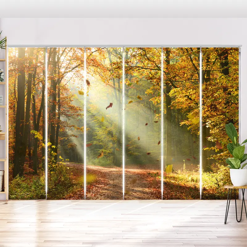 Schiebegardine Motiv  "Herbstwald"