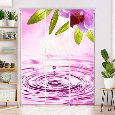 Schiebegardine Motiv Pinke Orchidee mit Wassertropfen