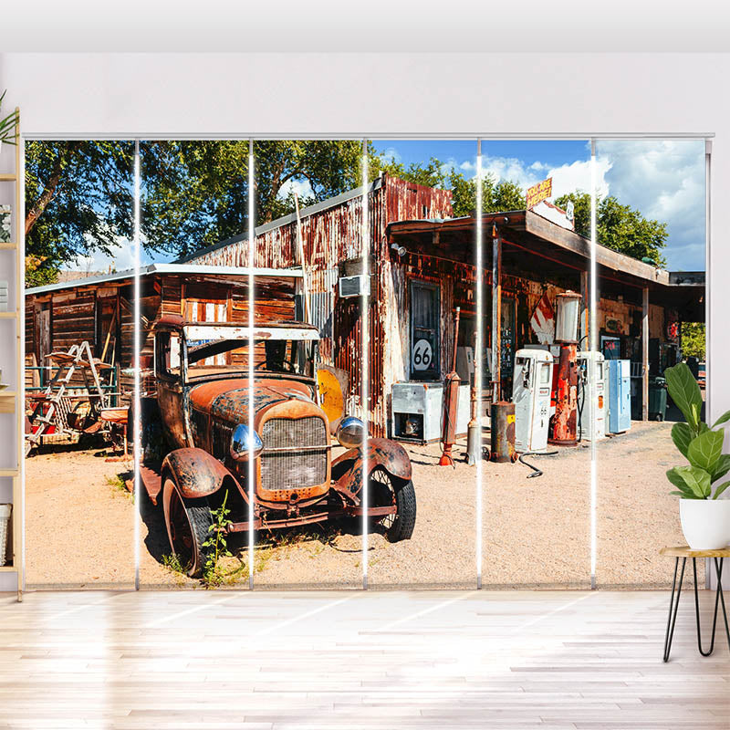 Schiebegardine Motiv Verlassene Tankstelle an der Route 66