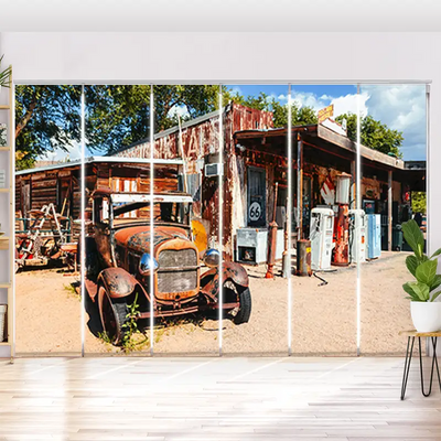Schiebegardine Motiv Verlassene Tankstelle an der Route 66