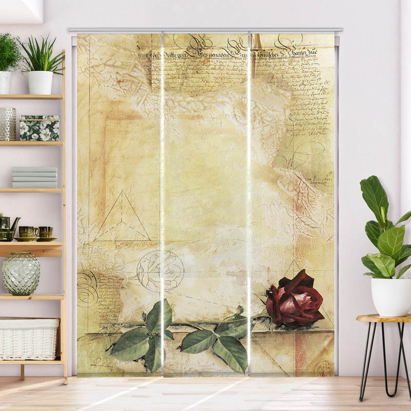 Schiebegardine Motiv Retro Rose