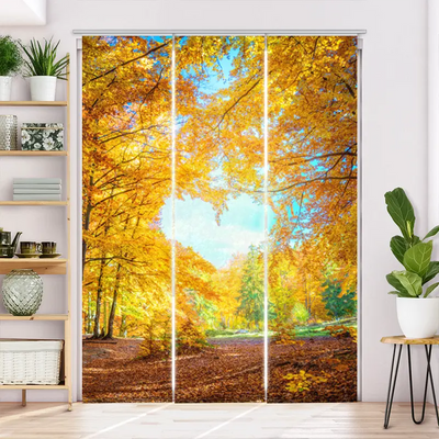 Schiebegardine Motiv  Herbstwald Mit Herz