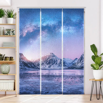 Schiebegardine Motiv Milchstraße über Bergen
