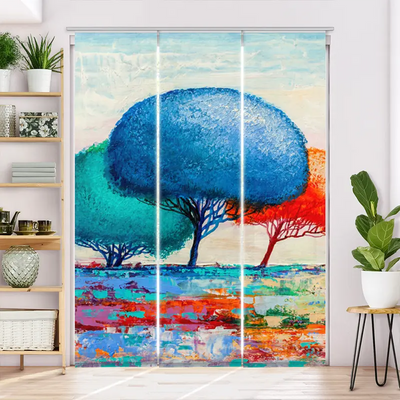 Schiebegardine Motiv Herbstbaeume Gemaelde