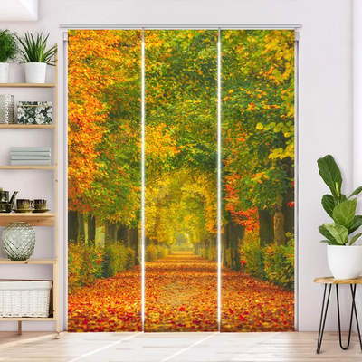 Schiebegardine Motiv Herbstweg