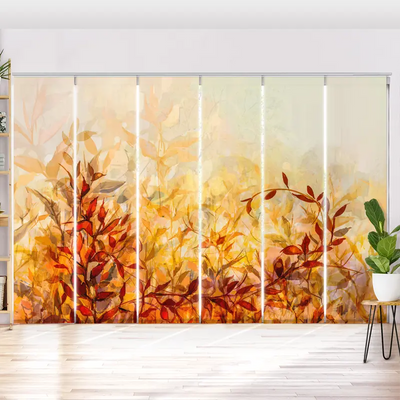 Schiebegardine Motiv Herbstblaetter Gemaelde