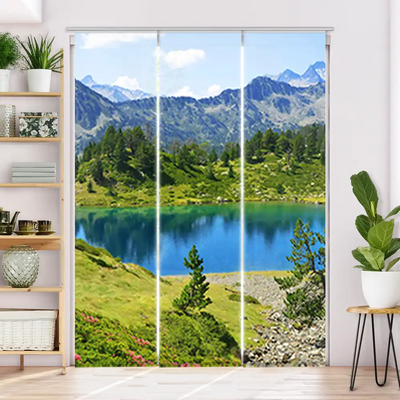 Schiebegardine Motiv Berglandschaft mit See