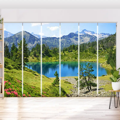 Schiebegardine Motiv Berglandschaft mit See