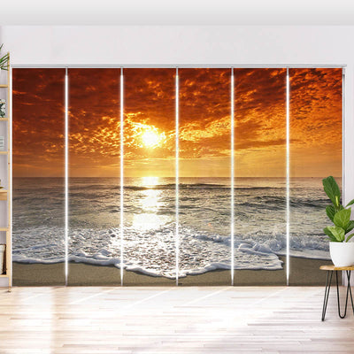 Schiebegardine Motiv Meer Sonnenuntergang