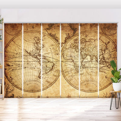 Schiebegardine Motiv Vintage Map