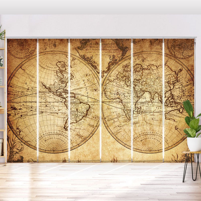 Schiebegardine Motiv Vintage Map