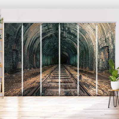 Schiebegardine Motiv Alter Eisenbahn Tunnel