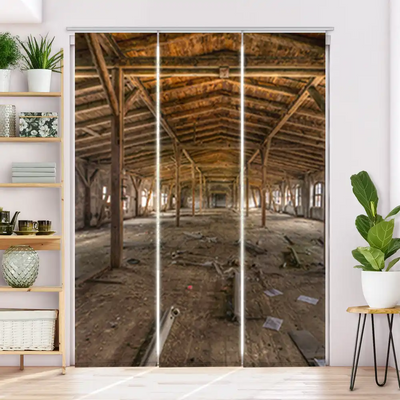 Schiebegardine Motiv Alte Fabrikhalle