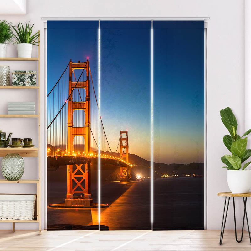 Schiebegardine Motiv Golden Gate Bridge Nacht