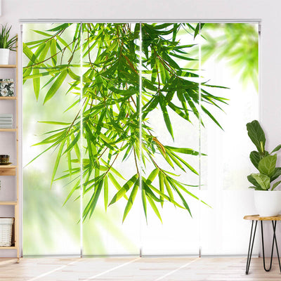 Schiebegardine Motiv Bambusblaetter von Oben
