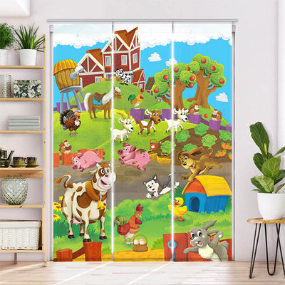 Schiebegardine Motiv Bauernhof Tiere