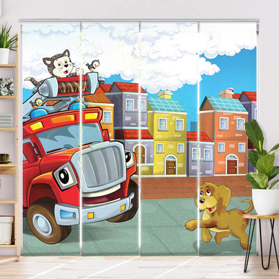 Schiebegardine Motiv Feuerwehr