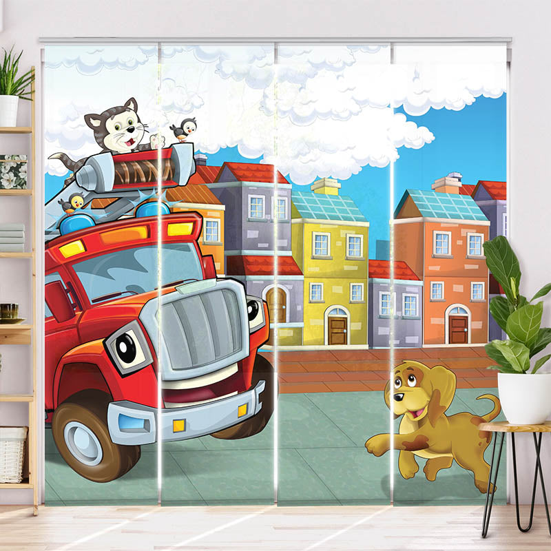Schiebegardine Motiv "Feuerwehr"