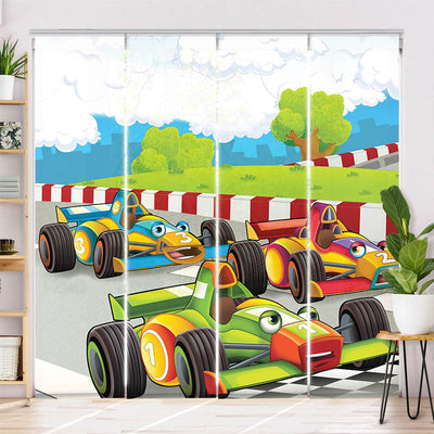 Schiebegardine Motiv Autorennen