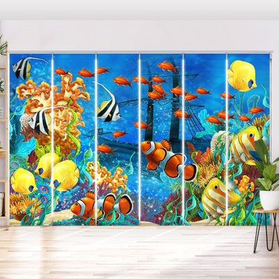 Schiebegardine Motiv Fische Kindermotiv