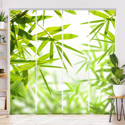 Schiebegardine Motiv Bambusblaetter Spa Wellness