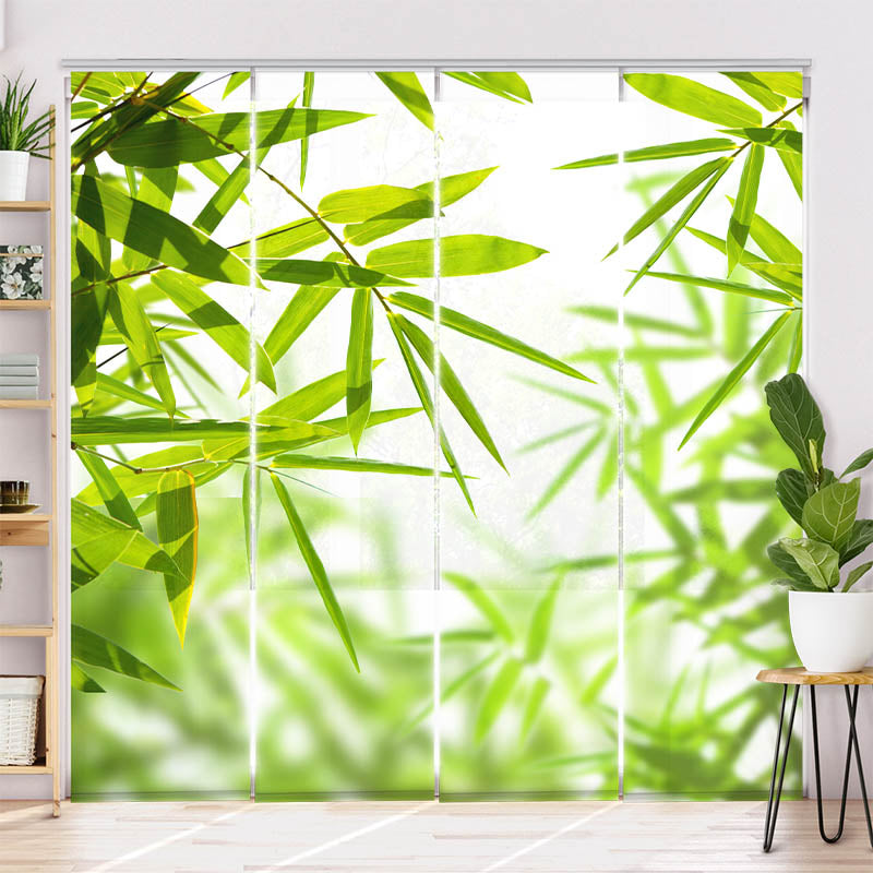 Schiebegardine Motiv Bambusblaetter Spa Wellness
