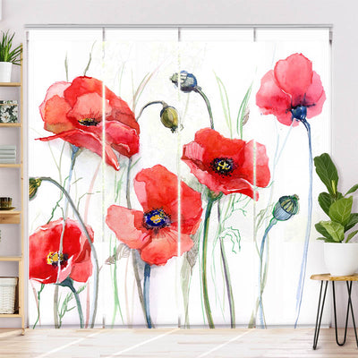 Schiebegardine Motiv Mohnblumen Gemaelde
