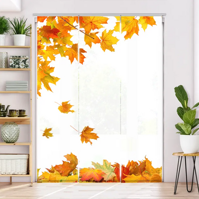 Schiebegardine Motiv Herbstlaub