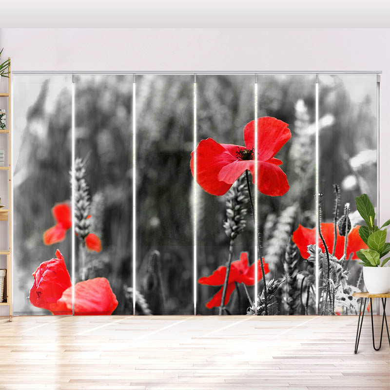 Schiebegardine Motiv "Mohnblumen"
