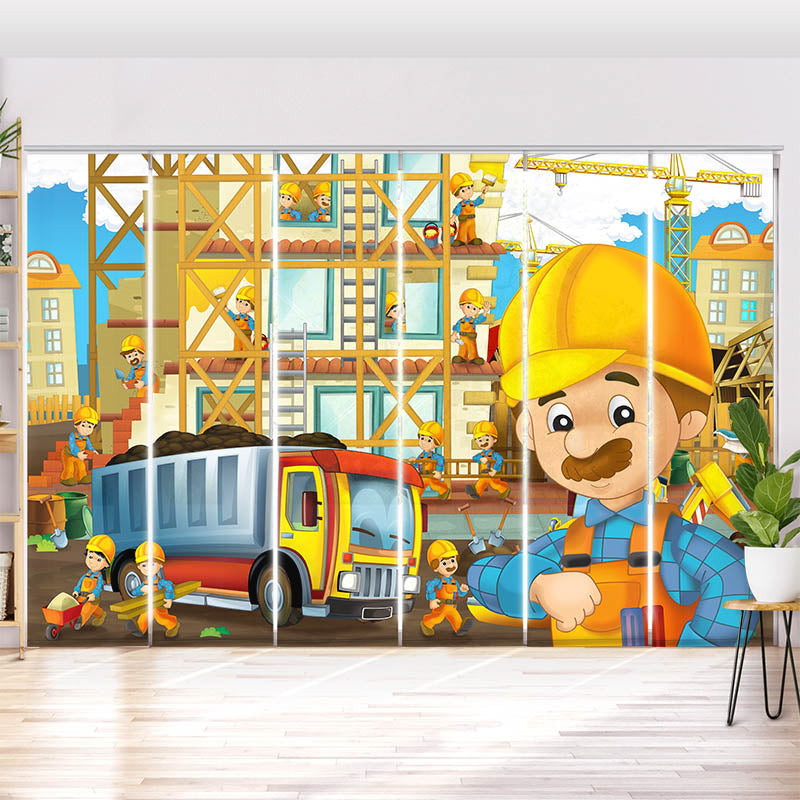 Schiebegardine Motiv "Baustelle"