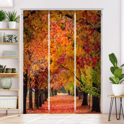 Schiebegardine Motiv Herbstweg