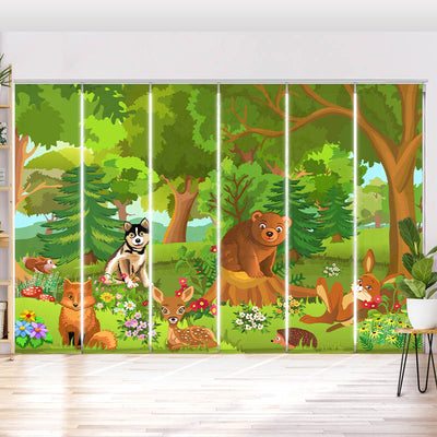 Schiebegardine Motiv Wilde Tiere im Wald