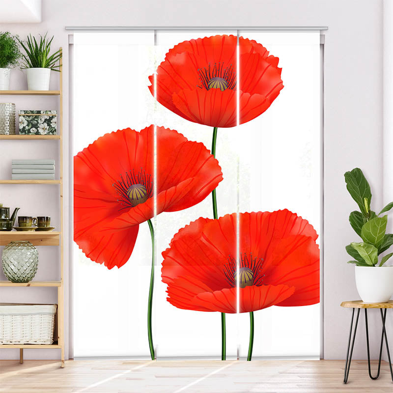 Schiebegardine Motiv "Mohnblumen"