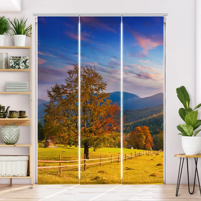 Schiebegardine Motiv Herbstsonnenuntergang
