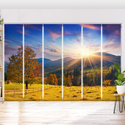 Schiebegardine Motiv Herbstsonnenuntergang