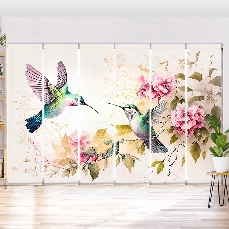 Schiebegardine Motiv Kolibri Gemalt