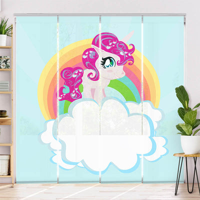 Schiebegardine Motiv Pony auf der Wolke