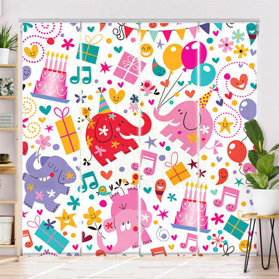 Schiebegardine Motiv Elefanten Kindergeburtstag